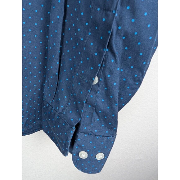 Bonobos Mens Large Blue Polka Dot Slim Fit Button Down Shirt - Picture 4 of 8